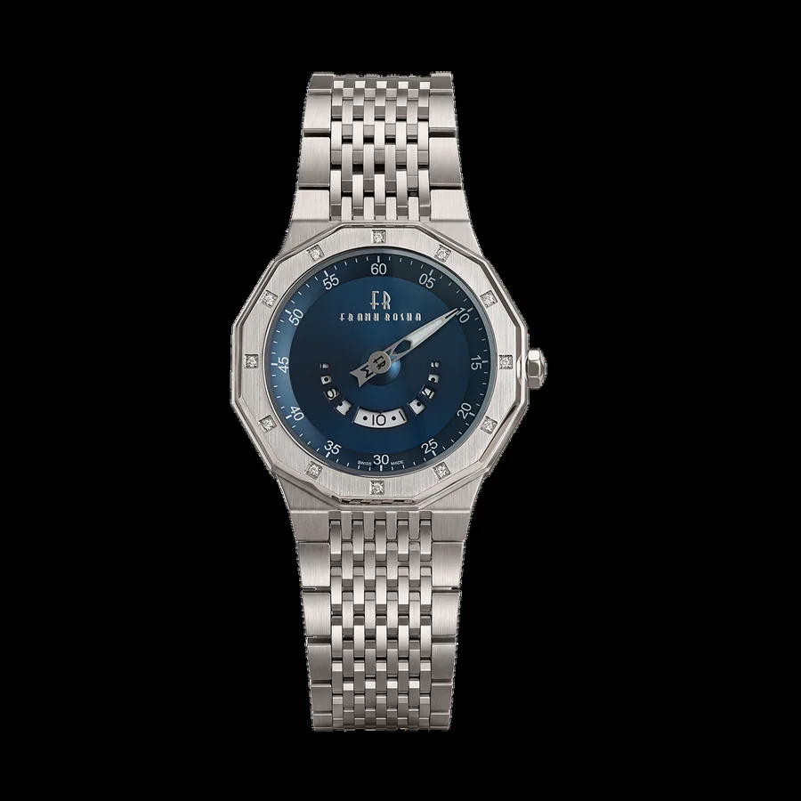 Blue dial, steel