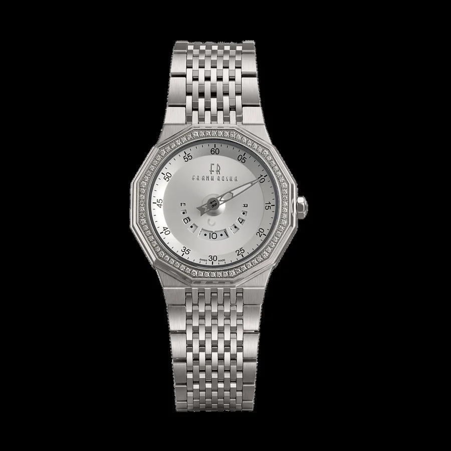 Silver dial, steel